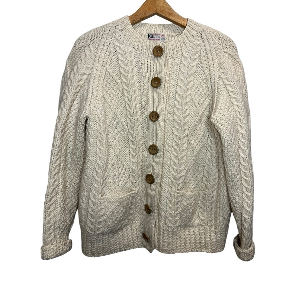 Classic Cream Cable Knit Cardigan
